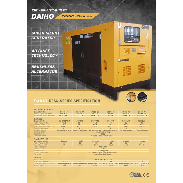 DAIHO DSSG-50 Silent Diesel Generator